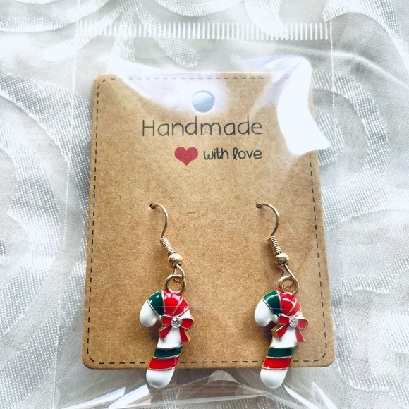NWT Lot of 2 Festive Drop Earrings – Santa & Candy Cane Holiday Set, Christmas - Picture 5 of 14